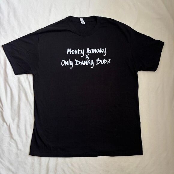 Plug talk american apparel black graphic tee shirt men’s XL money lips 420 - Picture 3 of 5